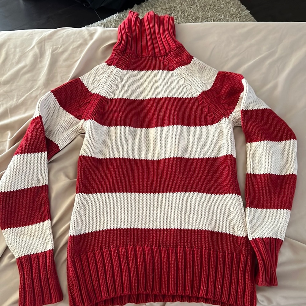 Gap red and cream sweater